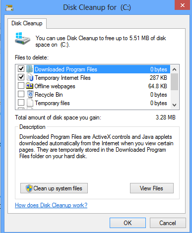 Windows 8 lemeztisztítás