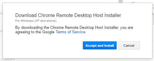 chrome remote host installer