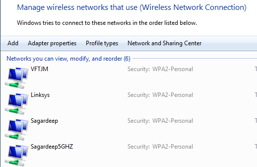 list of wireless networks