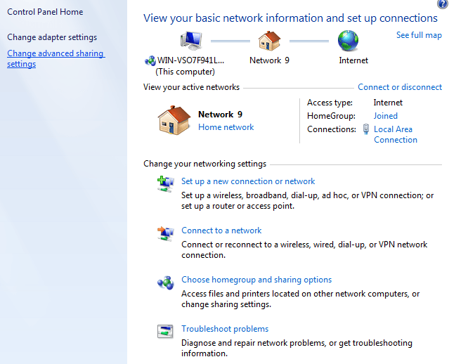Windows 7 hálózati beállítások