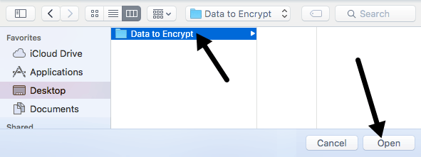 choose folder to encrypt