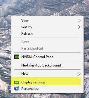 display settings