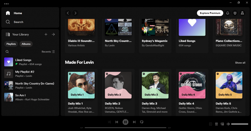 Spotify lejátszási lista keverése az asztali képen