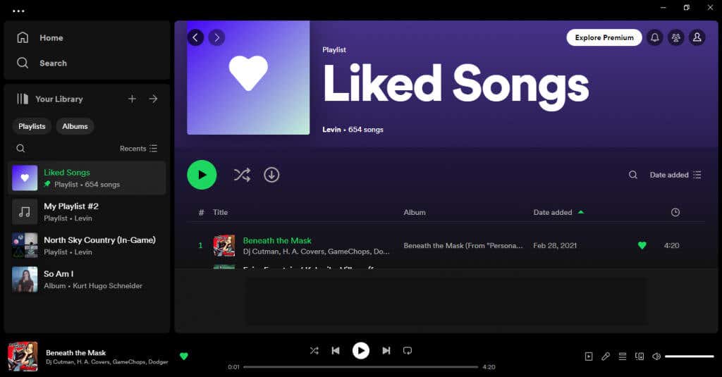 Spotify lejátszási lista keverése az asztali képen 2