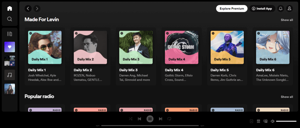 Spotify lejátszási lista keverése a webképen