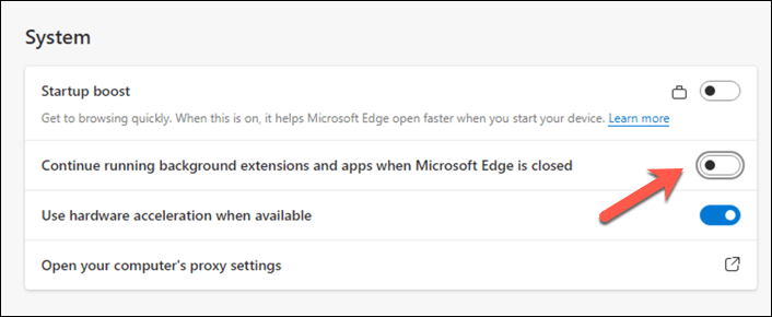 A Microsoft Edge háttérben futásának leállítása zárt kép esetén 5